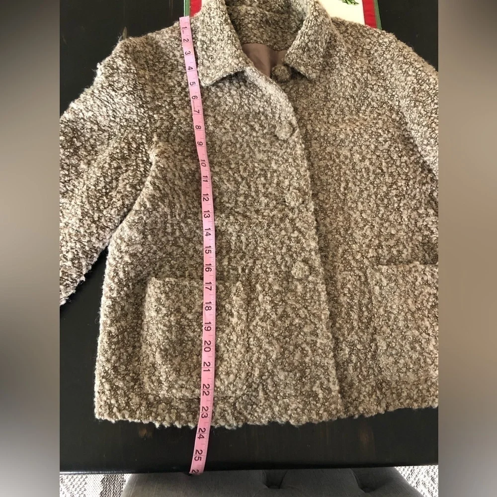 Elliott Lauren Wool Blend Tan Blazer Jacket Button Closure M Designer Neutrals - Picture 9 of 12